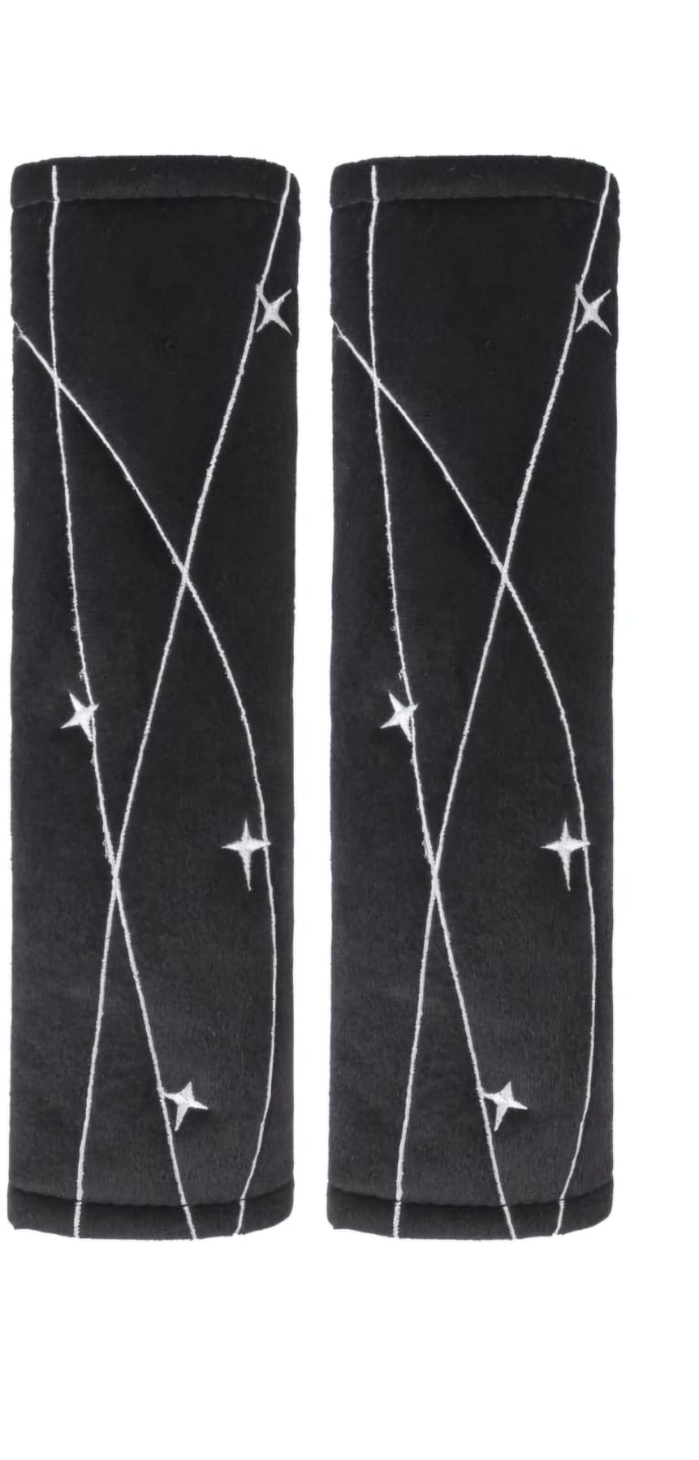 Velour Seat Belt Pad 2pcs 25x6cm Star