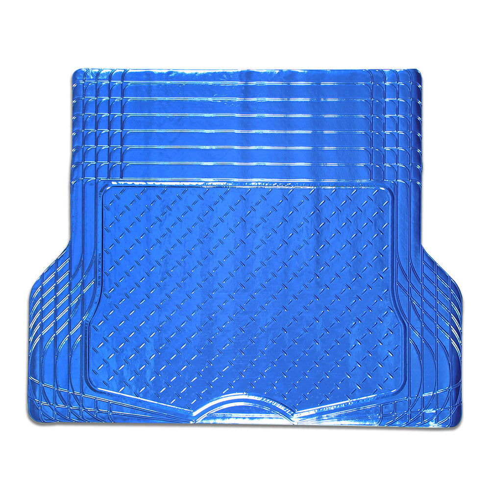 Rubber Aluminium look Boot Mat BLUE