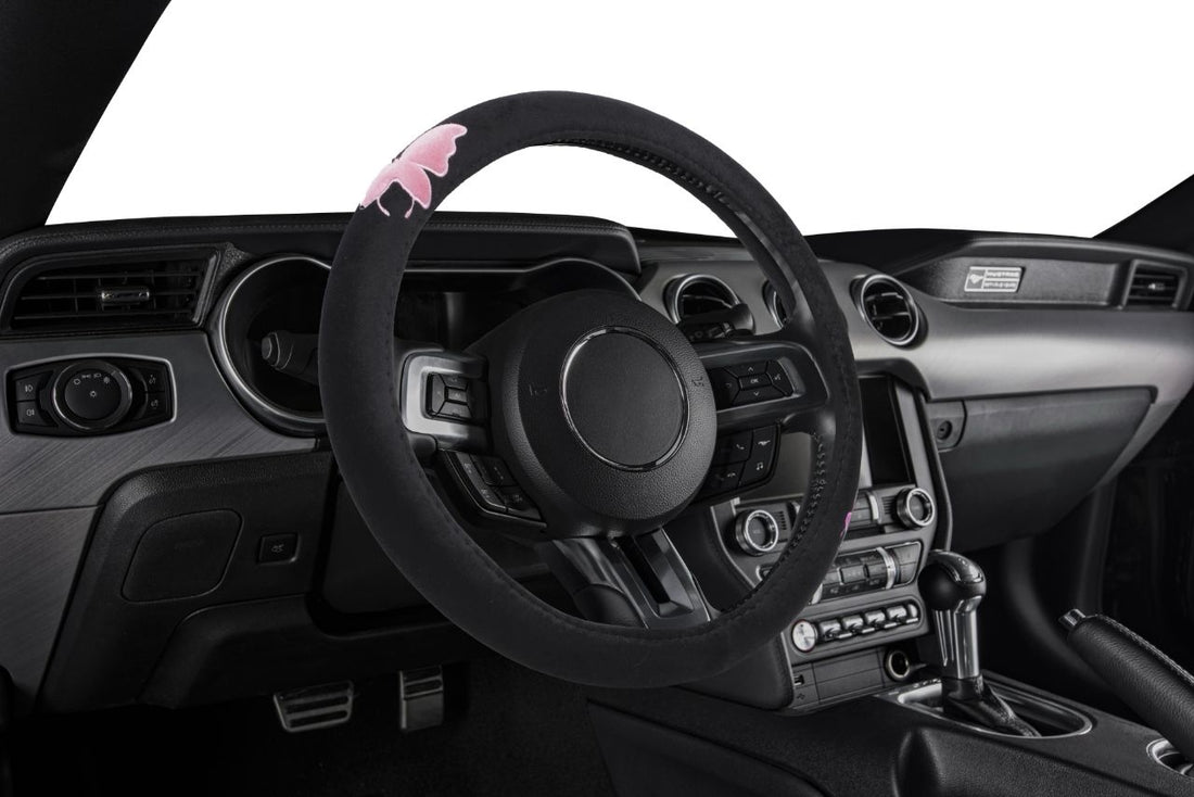 Velour Steering Wheel Cover Butterfly