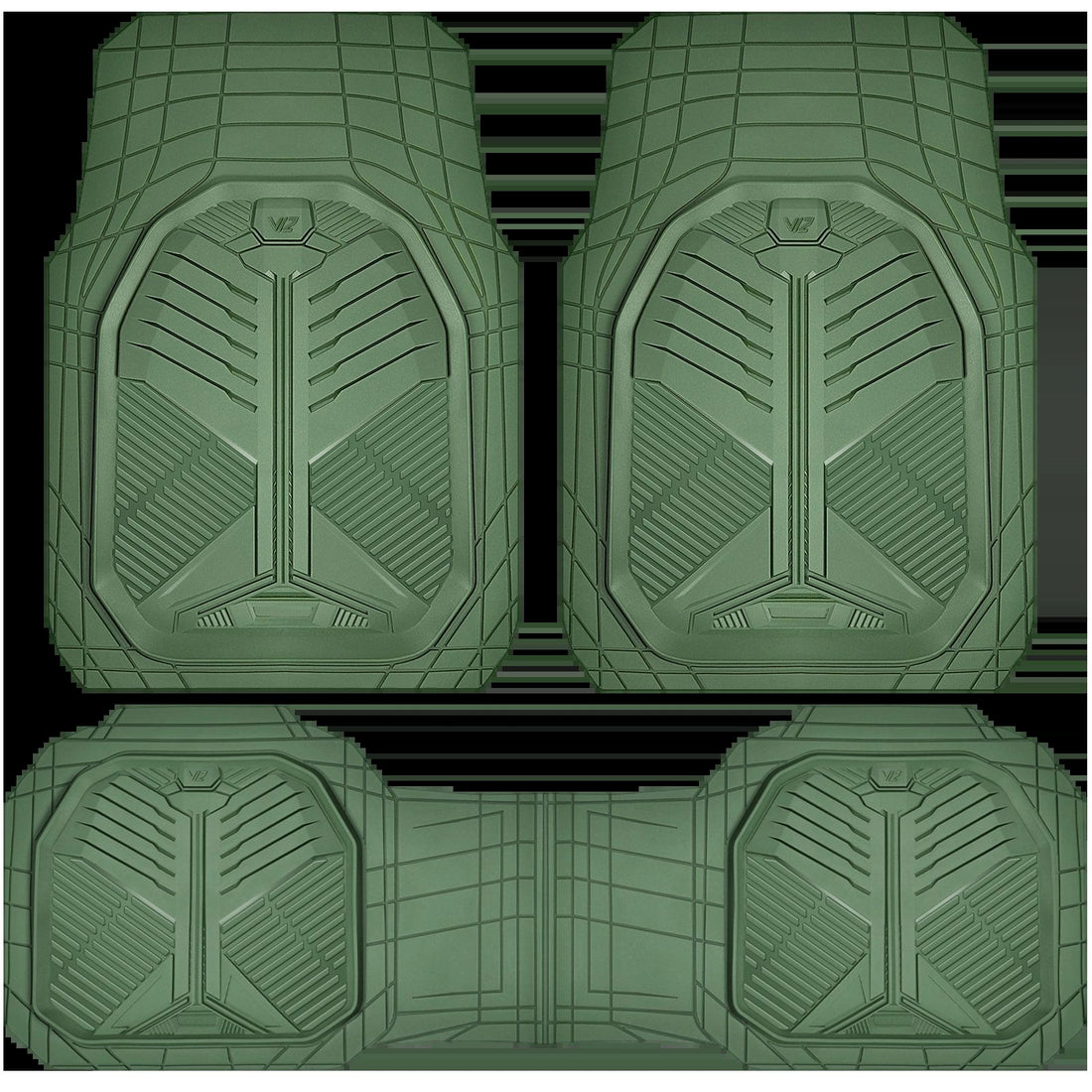 Olive Heavy-Duty Rubber Floor Mats – 3 Piece