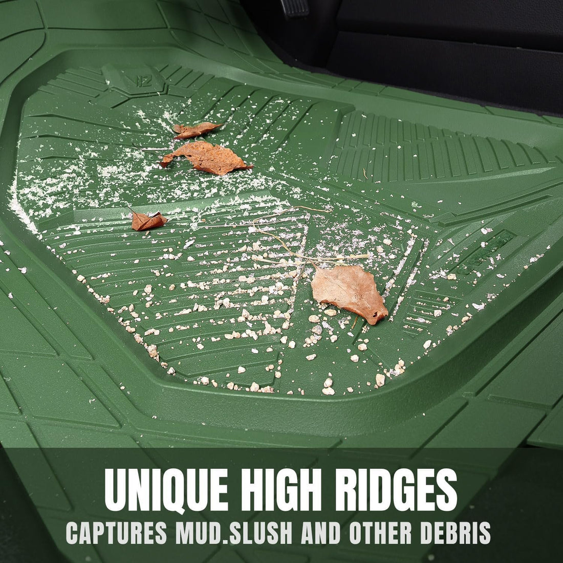Olive Heavy-Duty Rubber Floor Mats – 3 Piece