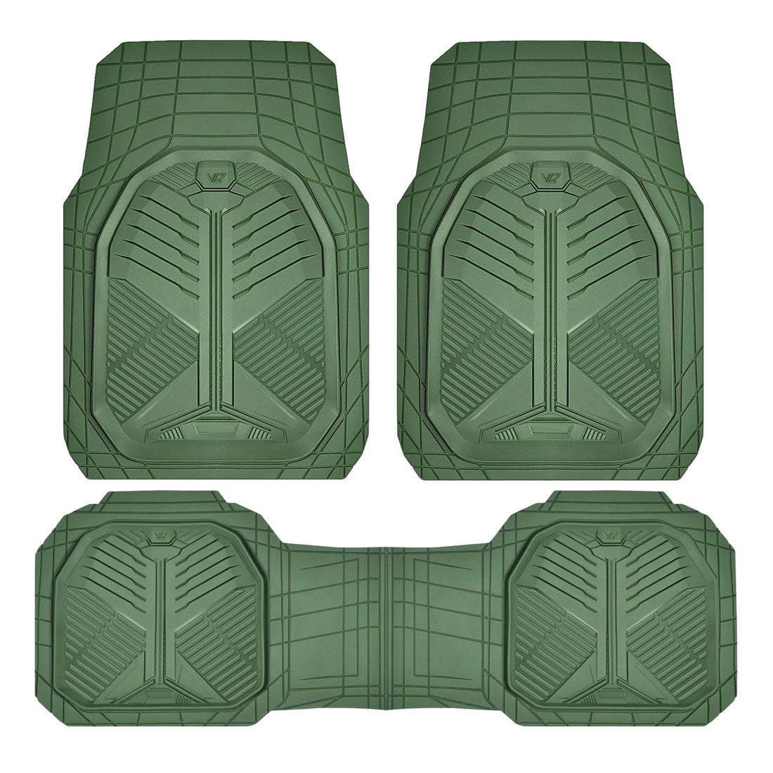 Olive Heavy-Duty Rubber Floor Mats – 3 Piece