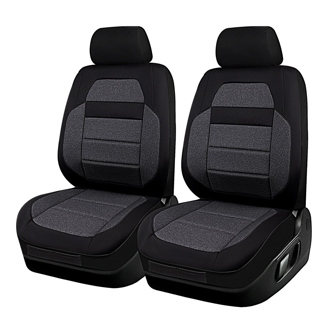 Black & Grey Two-Tone Seat Cover Set – 2 Piece