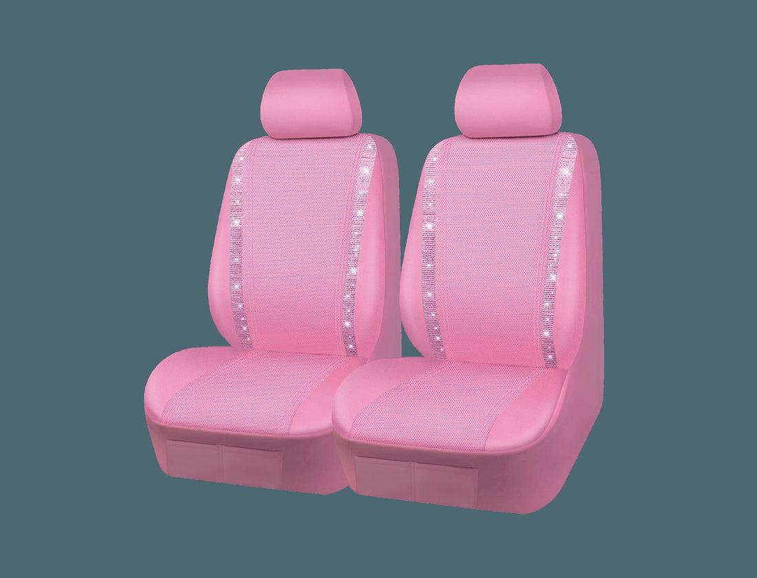 Pink Diamante Seat Cover Set – 2 Piece