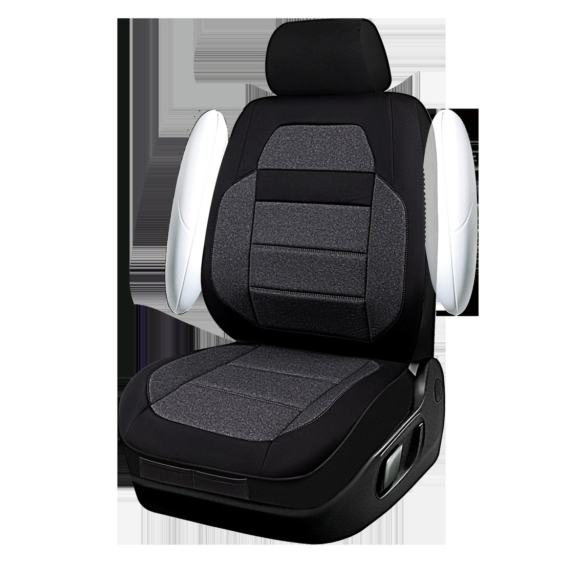 Black & Grey Two-Tone Seat Cover Set – 2 Piece