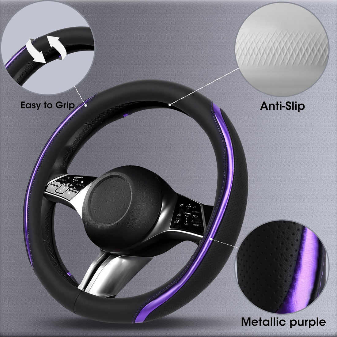Metallic Purple Steering Wheel Cover