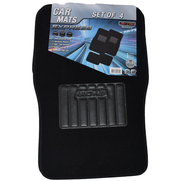 Carpet Mat Set. Set of 4. EXPRESS Black