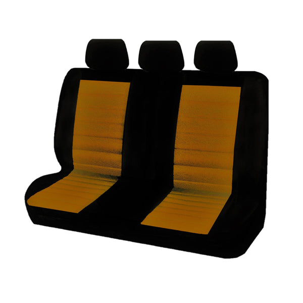 Universal 06/08Z Rear Seat Covers  3 headrest covers with 3X ZIP split fold  ORANGE ICE