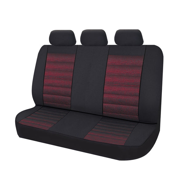 Universal 06/08Z Rear Seat Covers  3 headrest covers with 3X ZIP split fold RED ICE